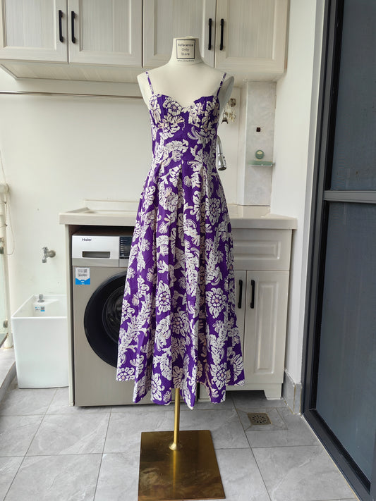 SJ Purple Floral Cotton Dress