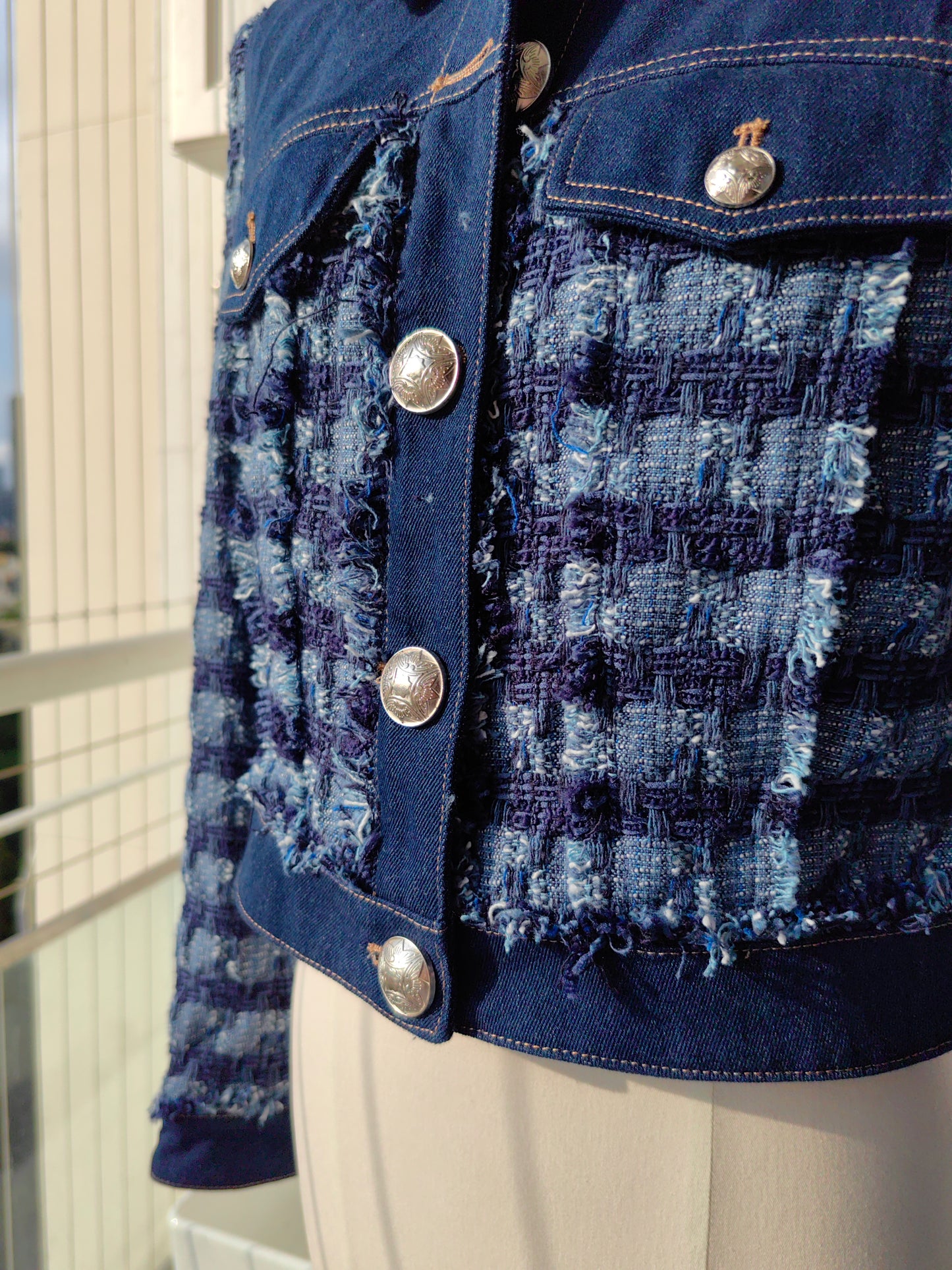 VB Santo Cotton Denim Jacket in Blue Multi
