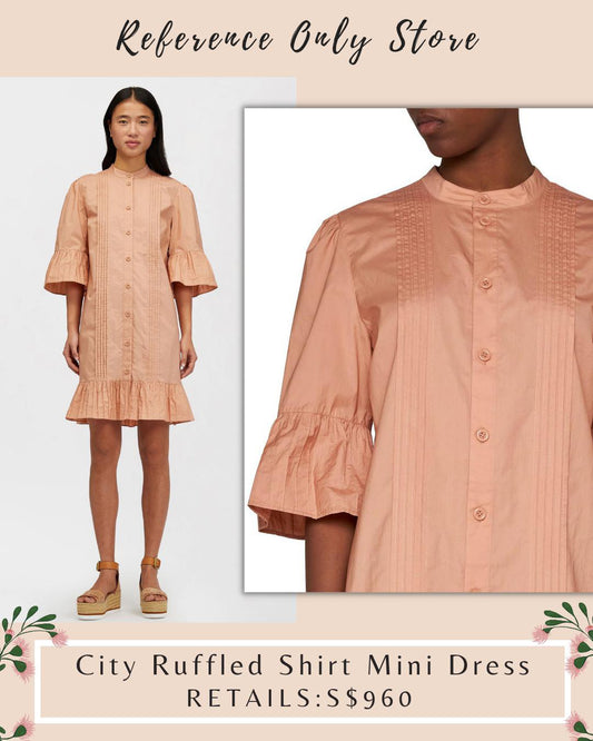 SBC City Ruffled Shirt Mini Dress