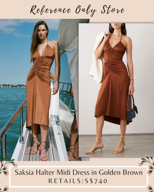 Few! VB Saskia Halter Dress in golden brown