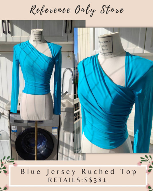 SP Blue Jersey Ruched Top