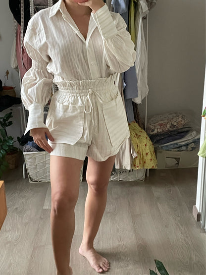 SJ Lindsay Shirred Sleeve Shirt | Shorts | Midi Skirt