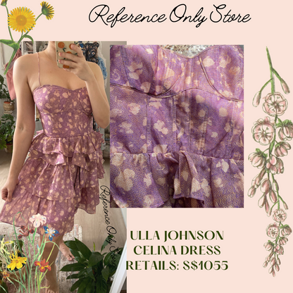Readystock! UJ Celina Mini Silk Cotton Dress in Lavender Spot