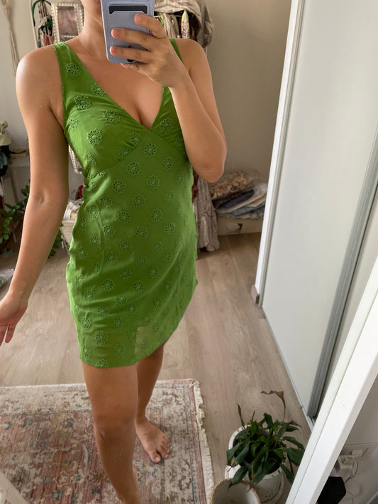 Instock! RP Lourdes in Miss Green Mini Silk Dress