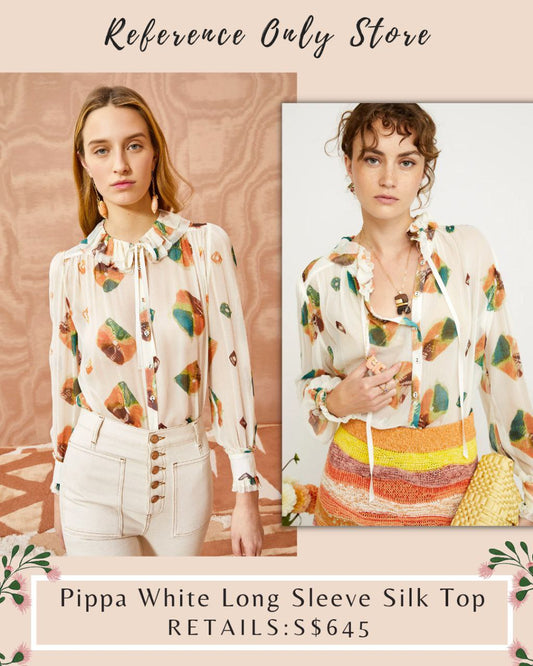 UJ Pippa Silk white long sleeve silk shirt