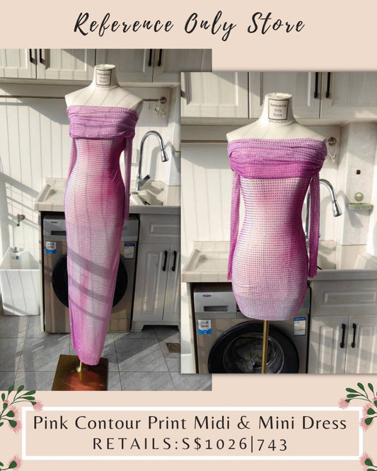 Sp Pink Contour Print Midi / mini dress