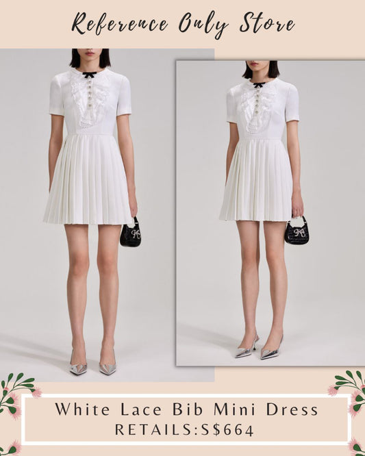 SP white lace bib mini dress