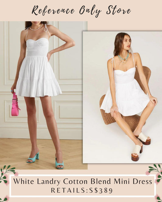 STA White Landry Cotton Blend Mini Dress