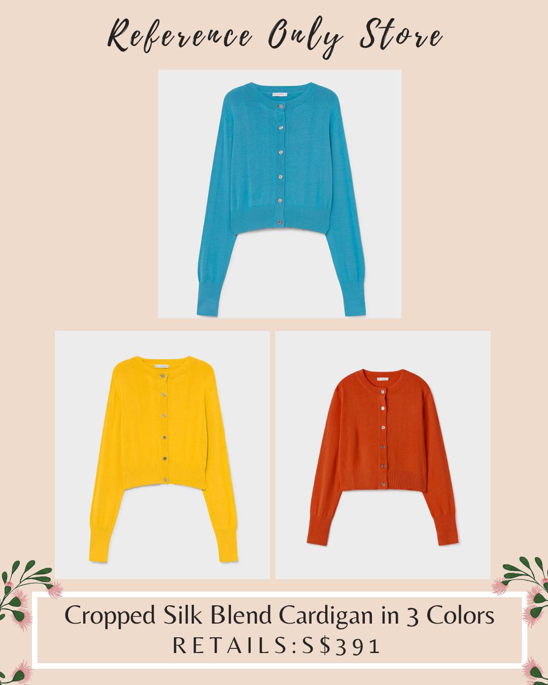 SLl cropped silk blend cardigan in 3 colors