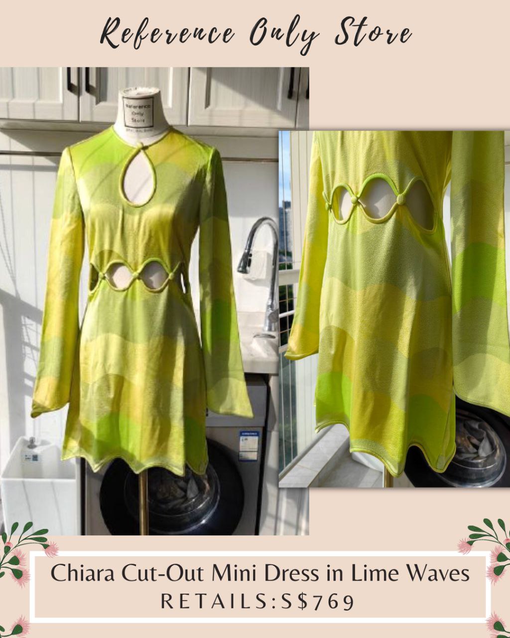 Alc Chiara Cut Out Mini Dress in Lime waves