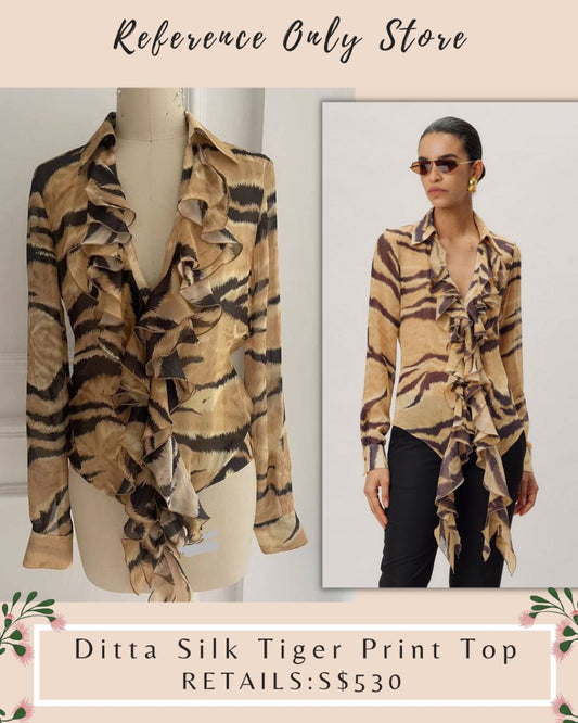 RK Ditta Silk Tiger Print Top