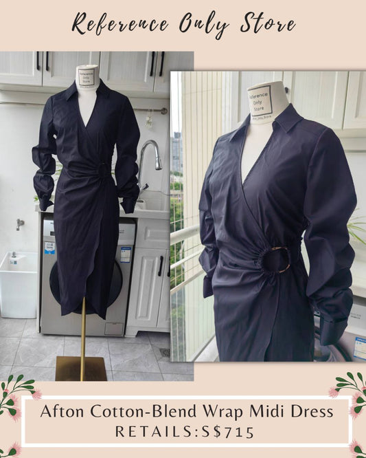 VB Afton Cotton Wrap Midi Dress