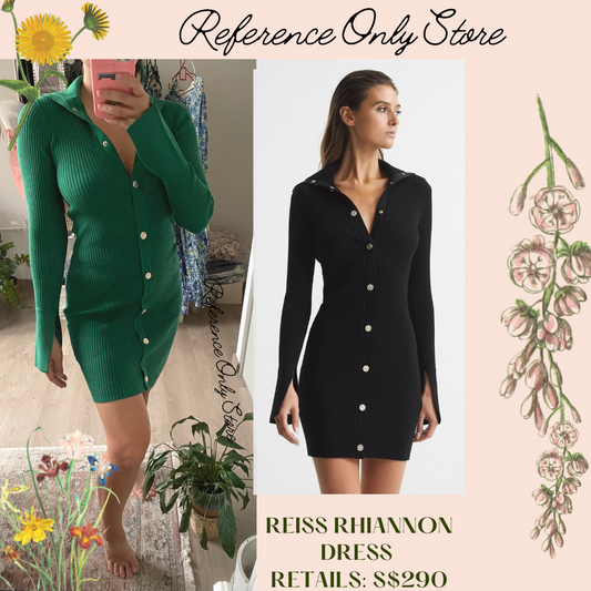 Readystock! 2 colors! Reiss Rhiannon rib knit mini Dress