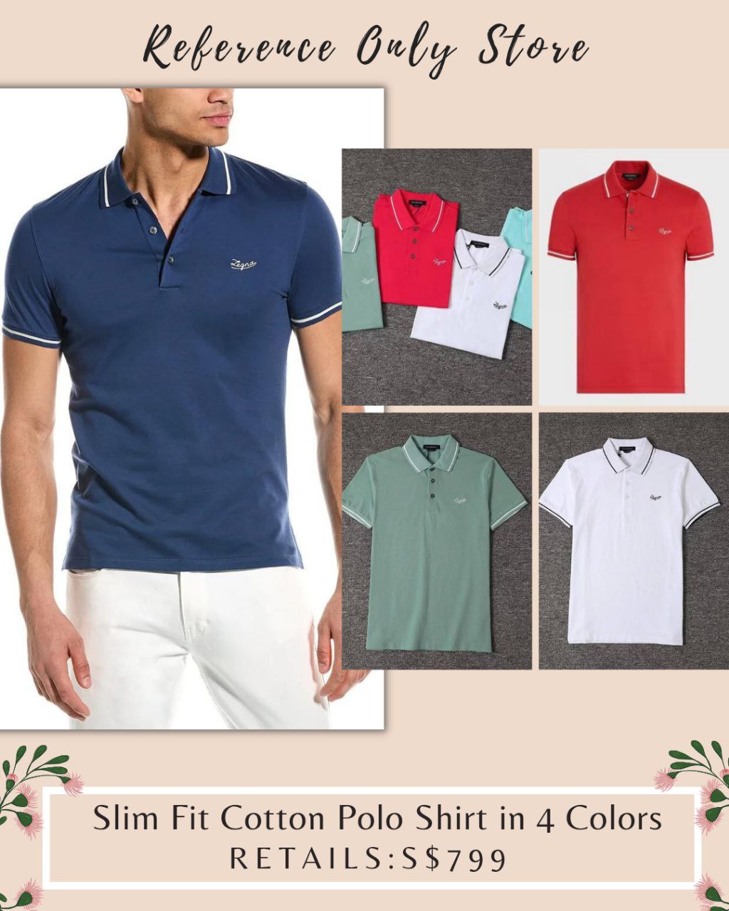 ZN Men Slim Fit Cotton Polo Shirt in 4 Colors