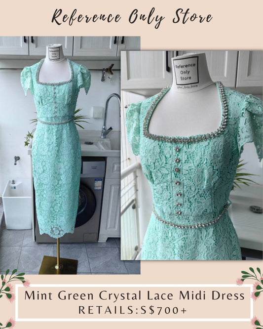 Sp Mint Green Lace Midi Dress