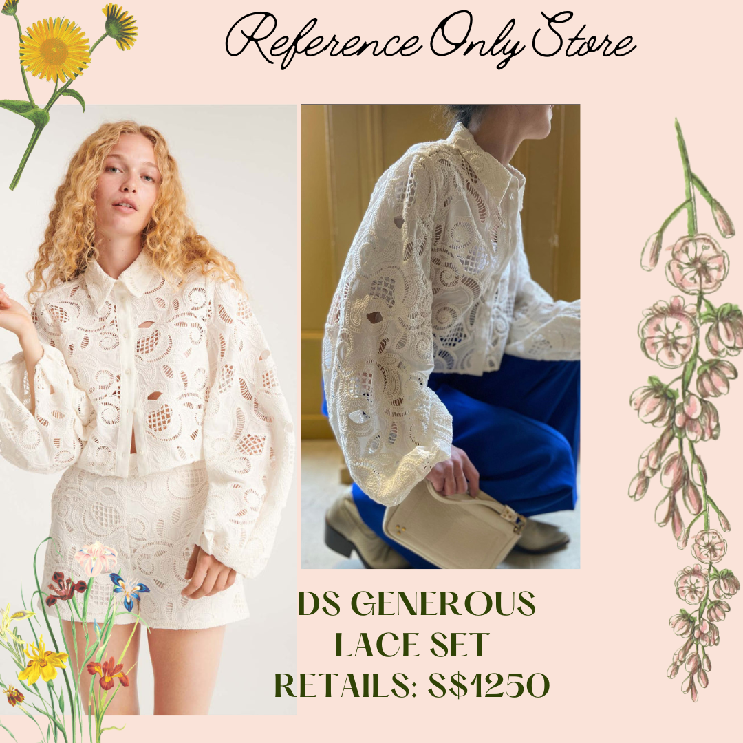 Recommended! DS Generous Lace Crop Top Shirt | Shorts set
