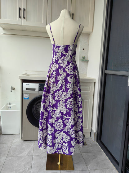 SJ Purple Floral Cotton Dress