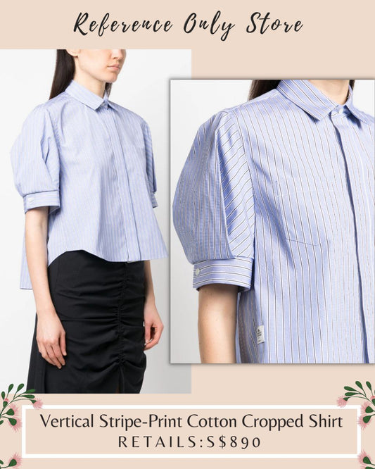 Sc Vertical Stripe Print Cotton Shirt