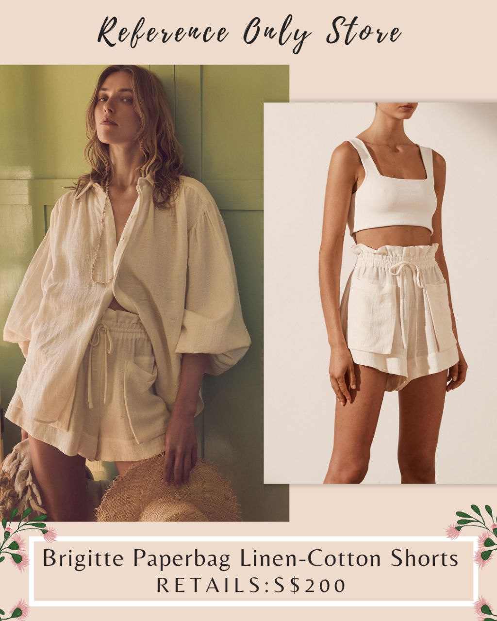 SJ brigitte paperbag linen cotton shorts