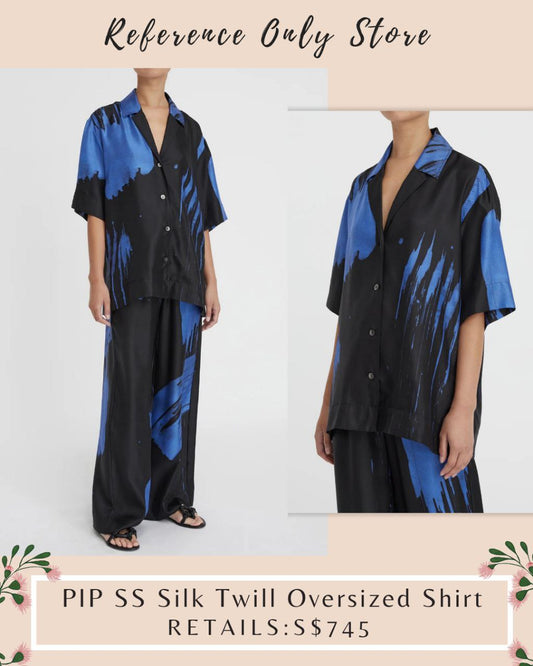 LM SS Silk Twill Oversized Shirt and pants