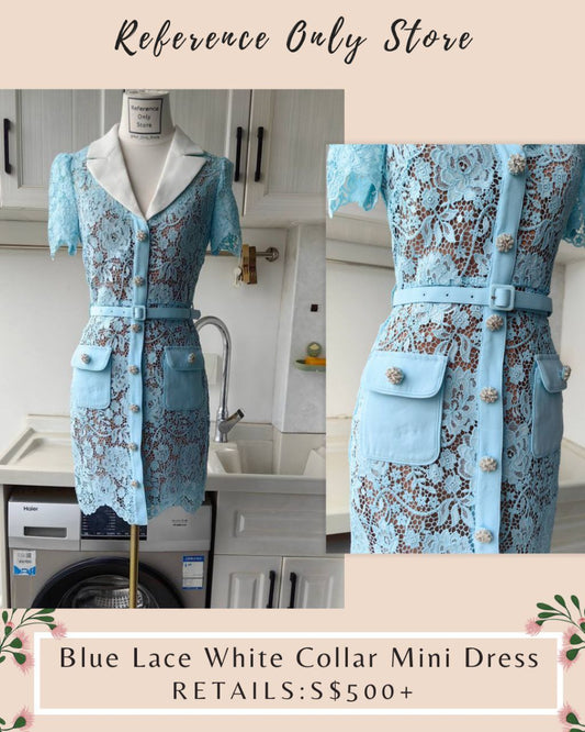 SP Blue Lace white collar mini dress