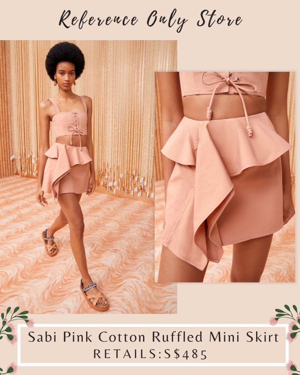 UJ Sabi Pink Ruffled Mini Skirt
