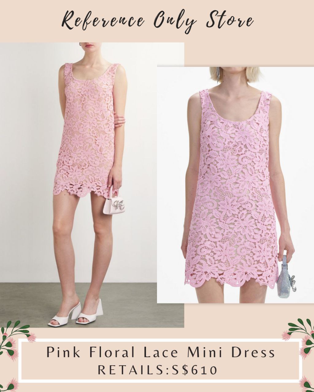 Special price! SP Pink floral lace mini dress