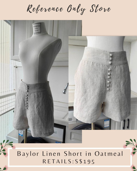Ref Baylor linen shorts in oatmeal