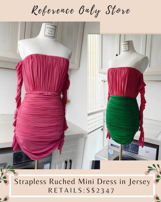 AP Strapless Ruched Mini Dress