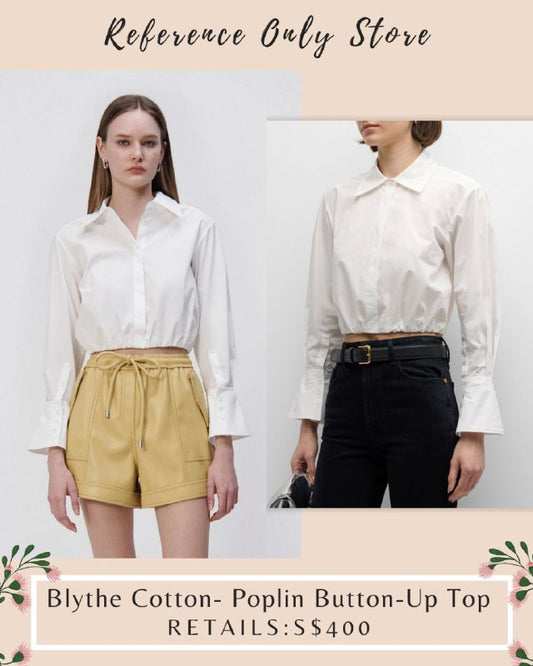 JS Blythe Cotton poplin button up shirt top