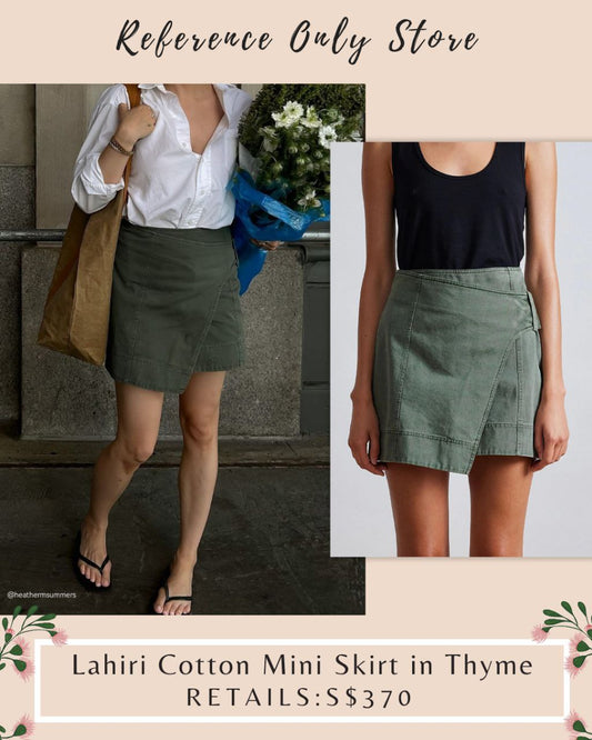 AA Lahiri Cotton mini skirt in thyme green