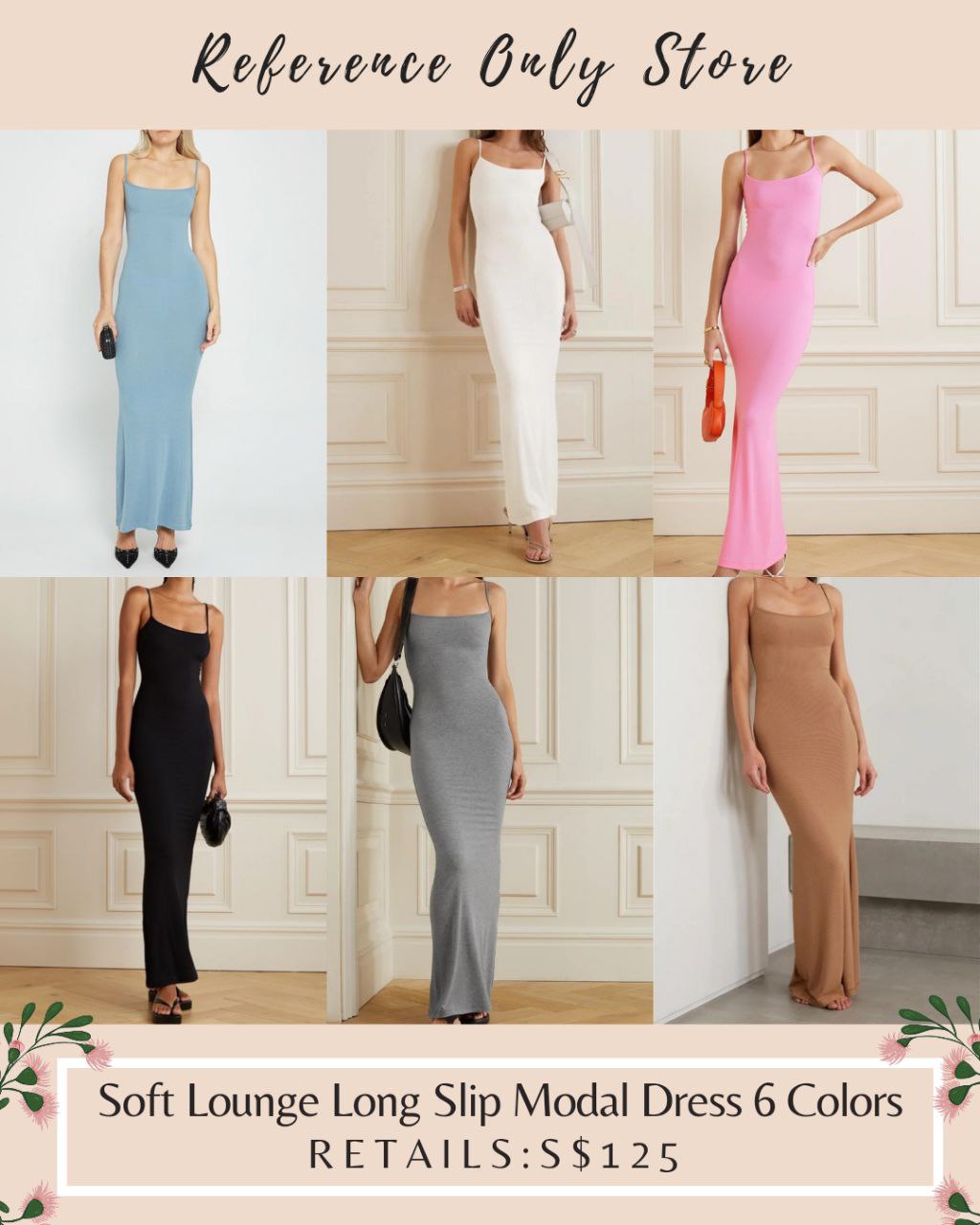 Readystock! SK Soft Lounge long slip modal dress