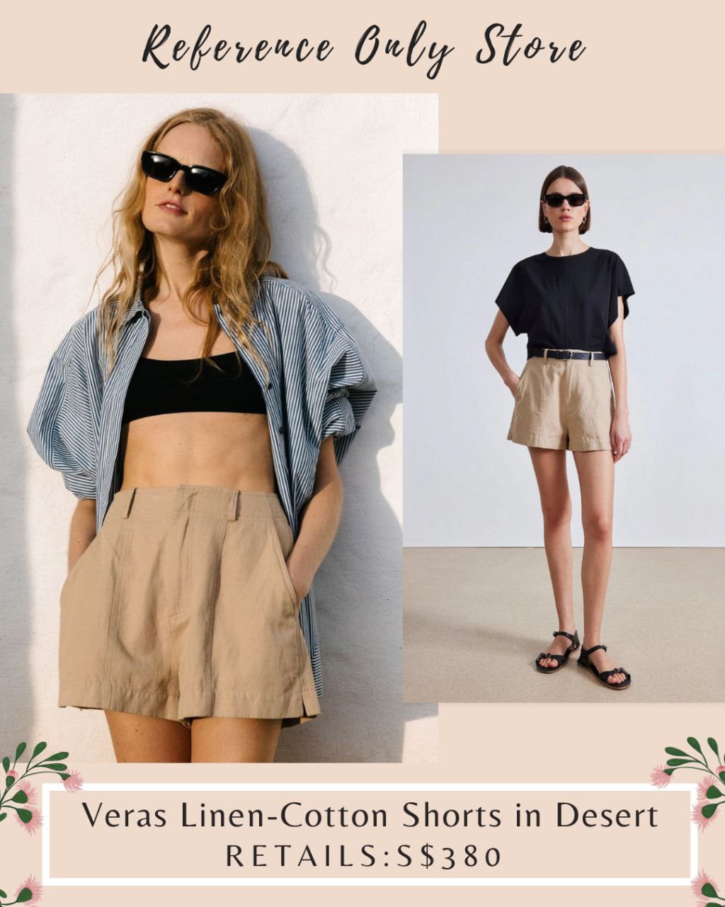 AA Veras Linen Cotton Shorts in desert brown