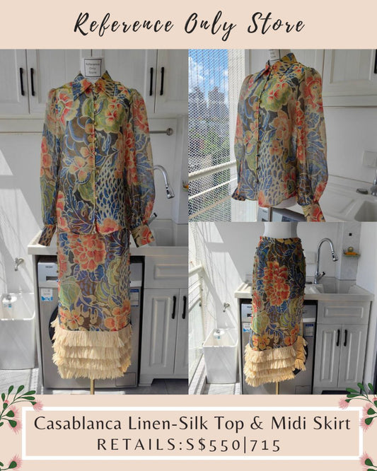IX Casablanca linen - silk top & midi skirt