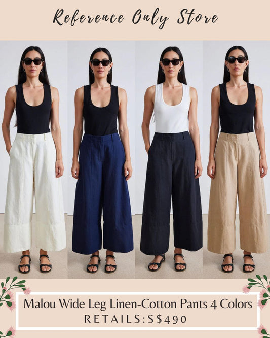 AA Malou Wide Leg Linen Cotton Pants