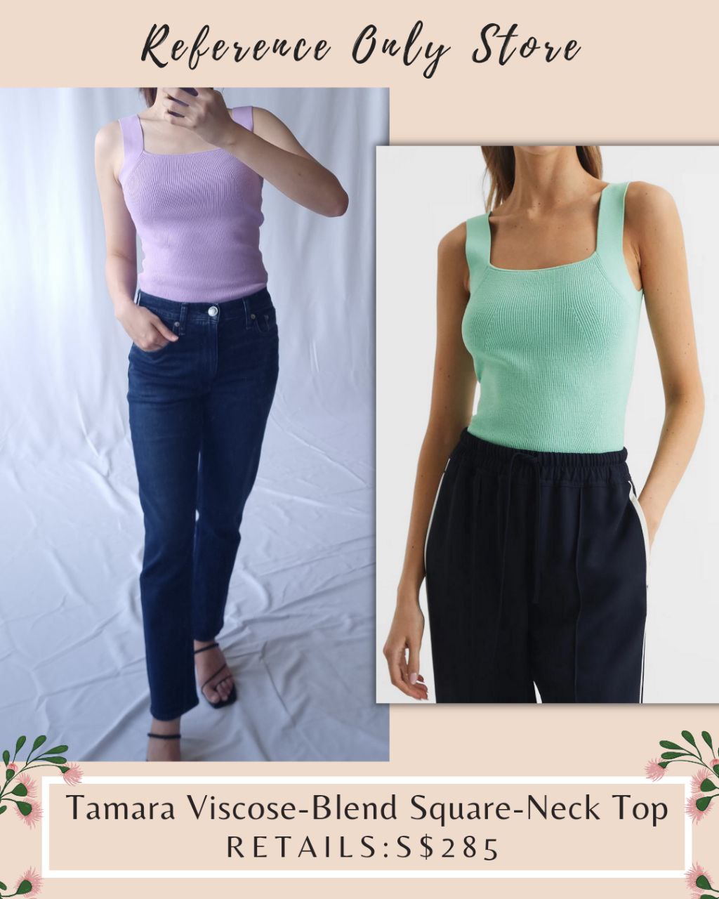 RS Tamara Viscose Blend Square Neck Top