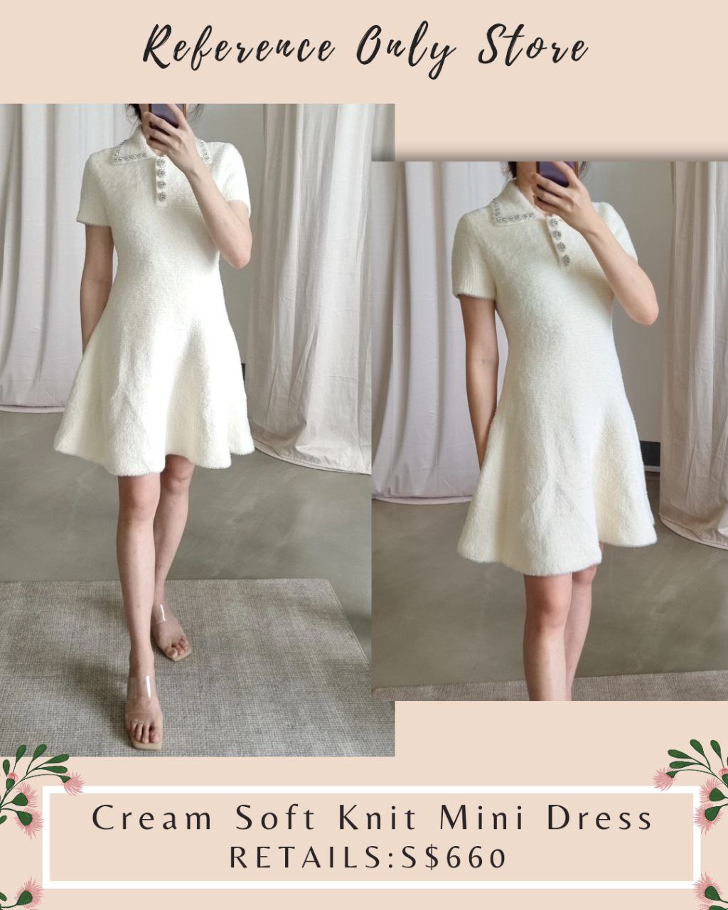 SP Cream Soft Knit Mini Dress