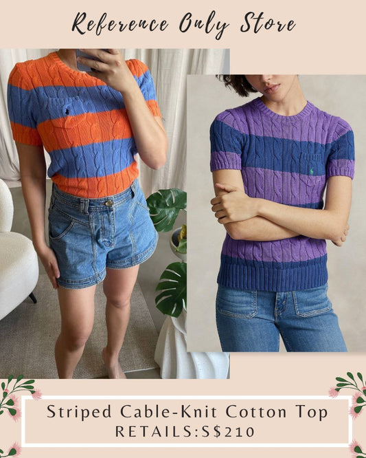 RL Striped Cable knit cotton top