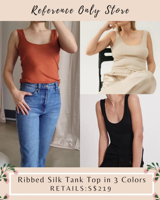 SL Ribbed Silk tank top in 3 colors