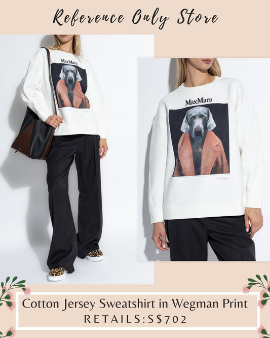 MM Unisex Cotton Jersey Sweatshirt in wegman dog print