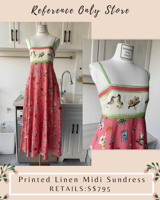 AM Printed Linen Midi Sundress