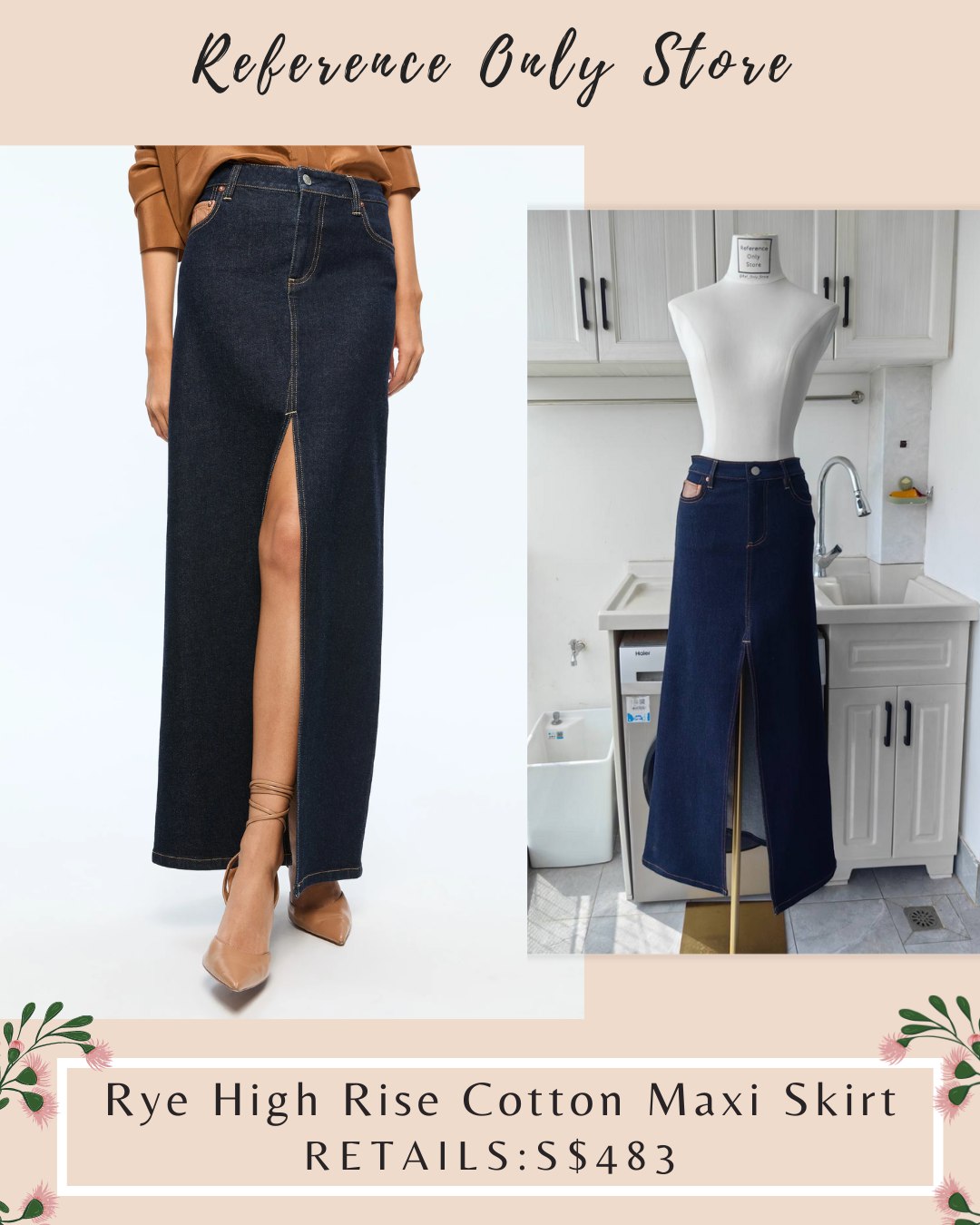 AO Rye High rise cotton maxi skirt