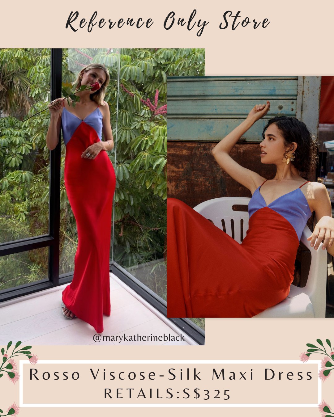 RB Rosso Viscose Silk Maxi dress