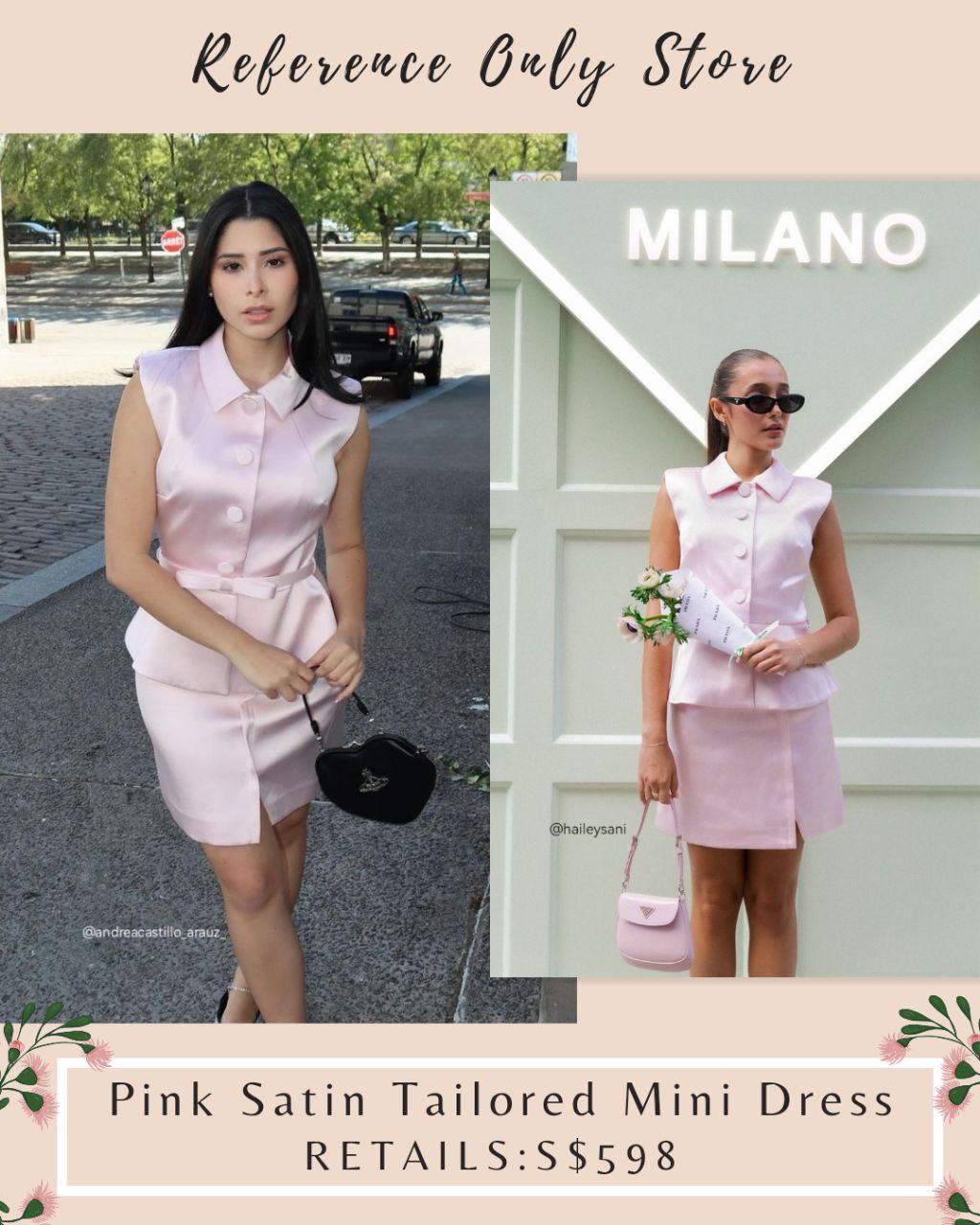 SP Pink Satin Tailored Mini dress