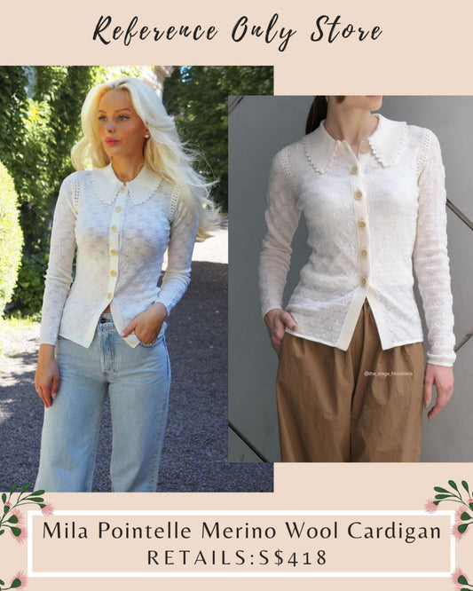 SE Mila Pointelle Merino Wool Cardigan