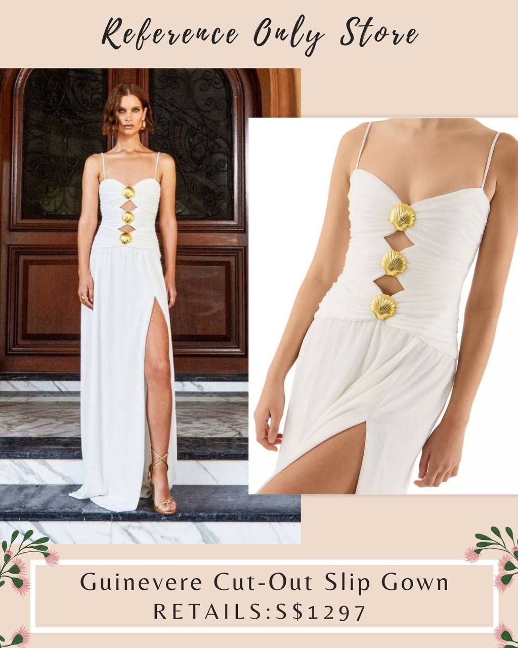 RV Guinevere cut out slip gown dress