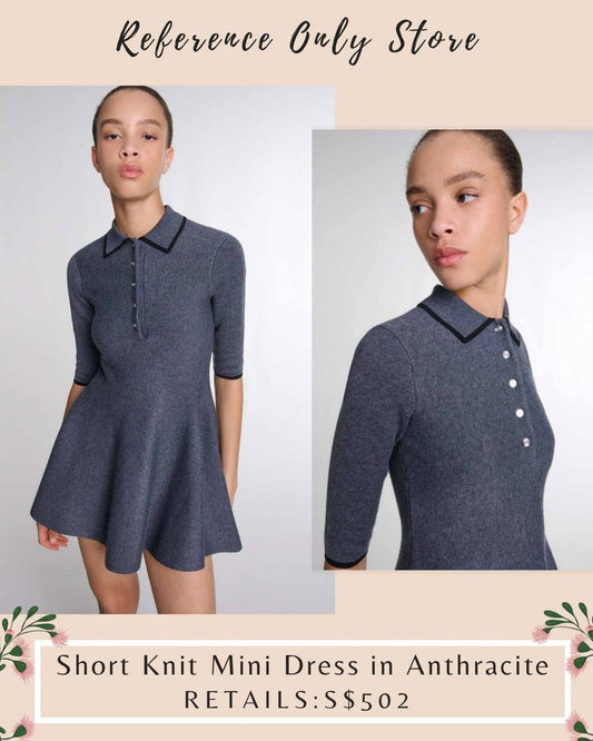 mj Short Knit Mini dress in anthracite