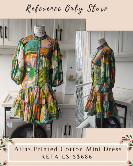 AM Atlas Printed cotton mini dress