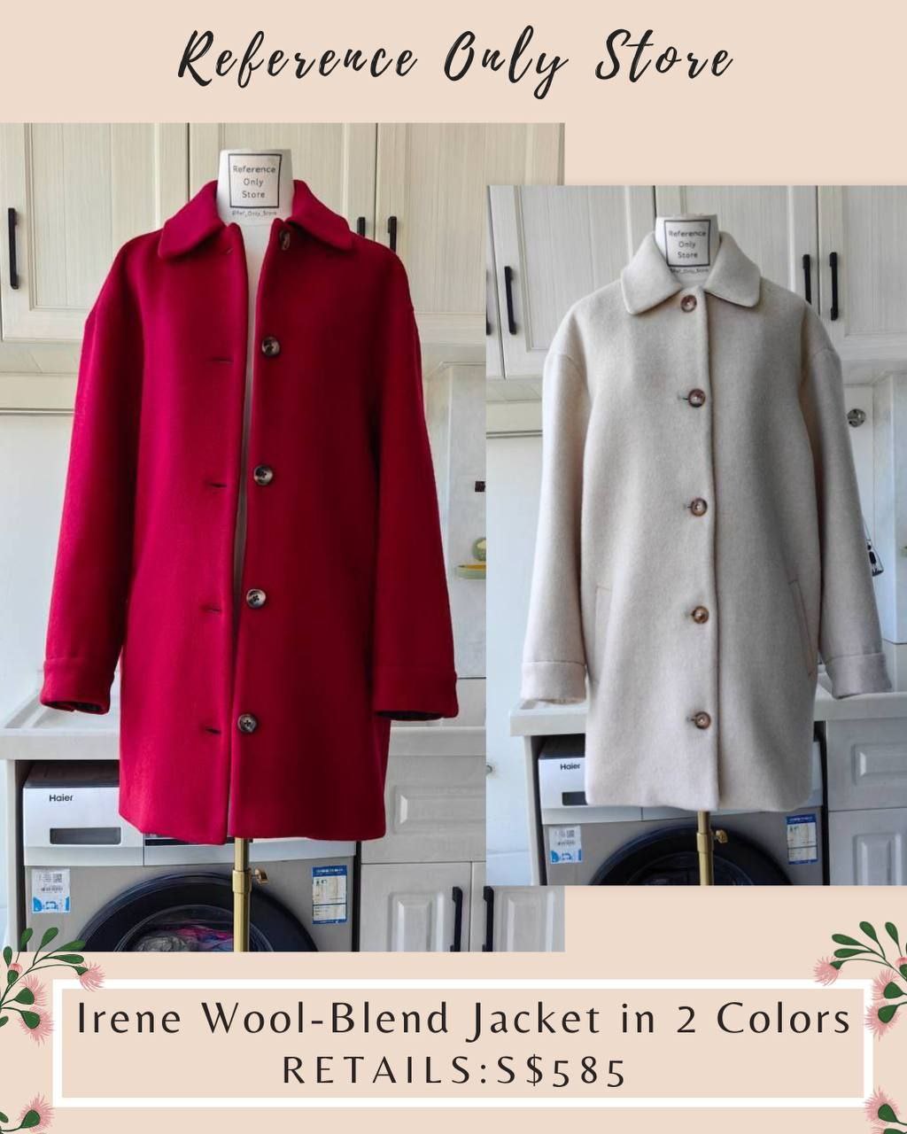 Ref Irene wool blend jacket in 2 colors