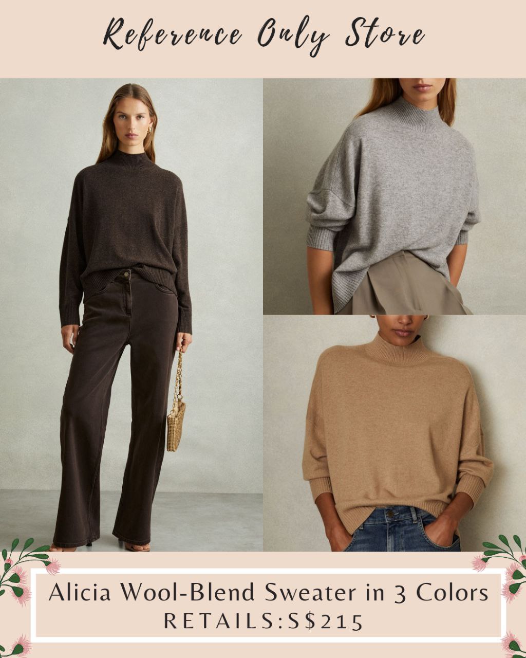 RS Alicia Wool - cashmere Blend Sweater in 3 colors